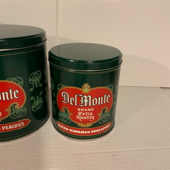 Vintage 1980s Del Monte Metal Kitchen Canister Tin Metal kitchen canister. - Picture 9 of 15